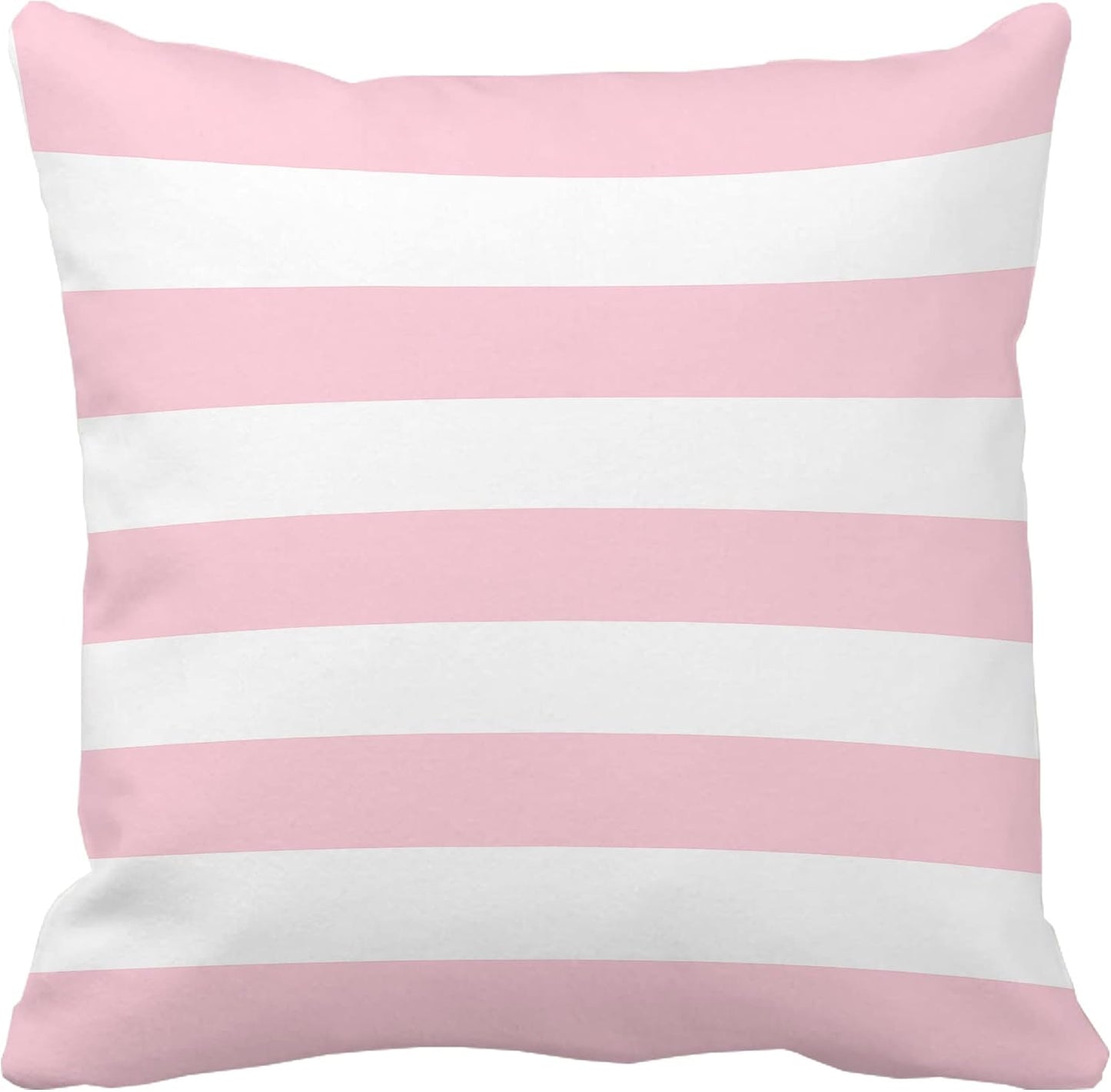 Leaveland Pink and White Stripe Set of 2 20x20 Inch Cotton Polyester Square Throw Pillow Cover Decorative Soft Cushion Case Fall Autumn Winter Christmas Home Decor Sofa Standard Size Accent Pillowcase