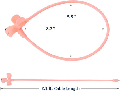 Bike Cable Lock with Keys,Silicone Covered Kids Cable Lock Cartoon Lock,2 Feet Lock for Bike,Door,Skateboard,Helmet and More(Light Pink, Large)
