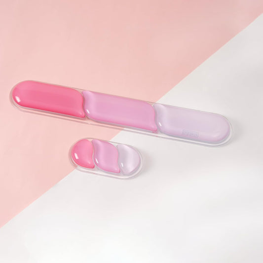 EPOMAKER CloudGel Wrist Rest for Keyboard and Mouse, 2 Pieces Silicone Wrist Support, Anti-Slip Rubber Bottom, Ergonomic Design, Suitable for Office/Computer/Laptop/Gaming (Pink)