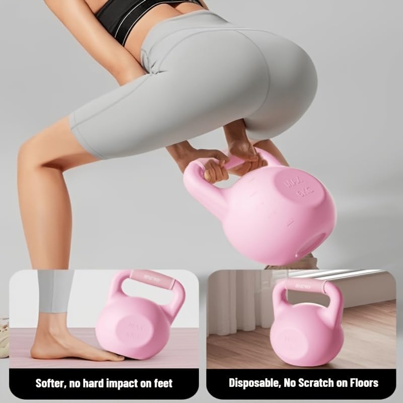 Soft Kettlebells, Strength Training Kettlebell with Wide Non-Slip Handle, Sea and Iron Sand Filled Kettle Bell with Soft-Sided Cushioned Base for Home Workouts, Ideal for Men, Women