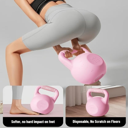 Soft Kettlebells, Strength Training Kettlebell with Wide Non-Slip Handle, Sea and Iron Sand Filled Kettle Bell with Soft-Sided Cushioned Base for Home Workouts, Ideal for Men, Women