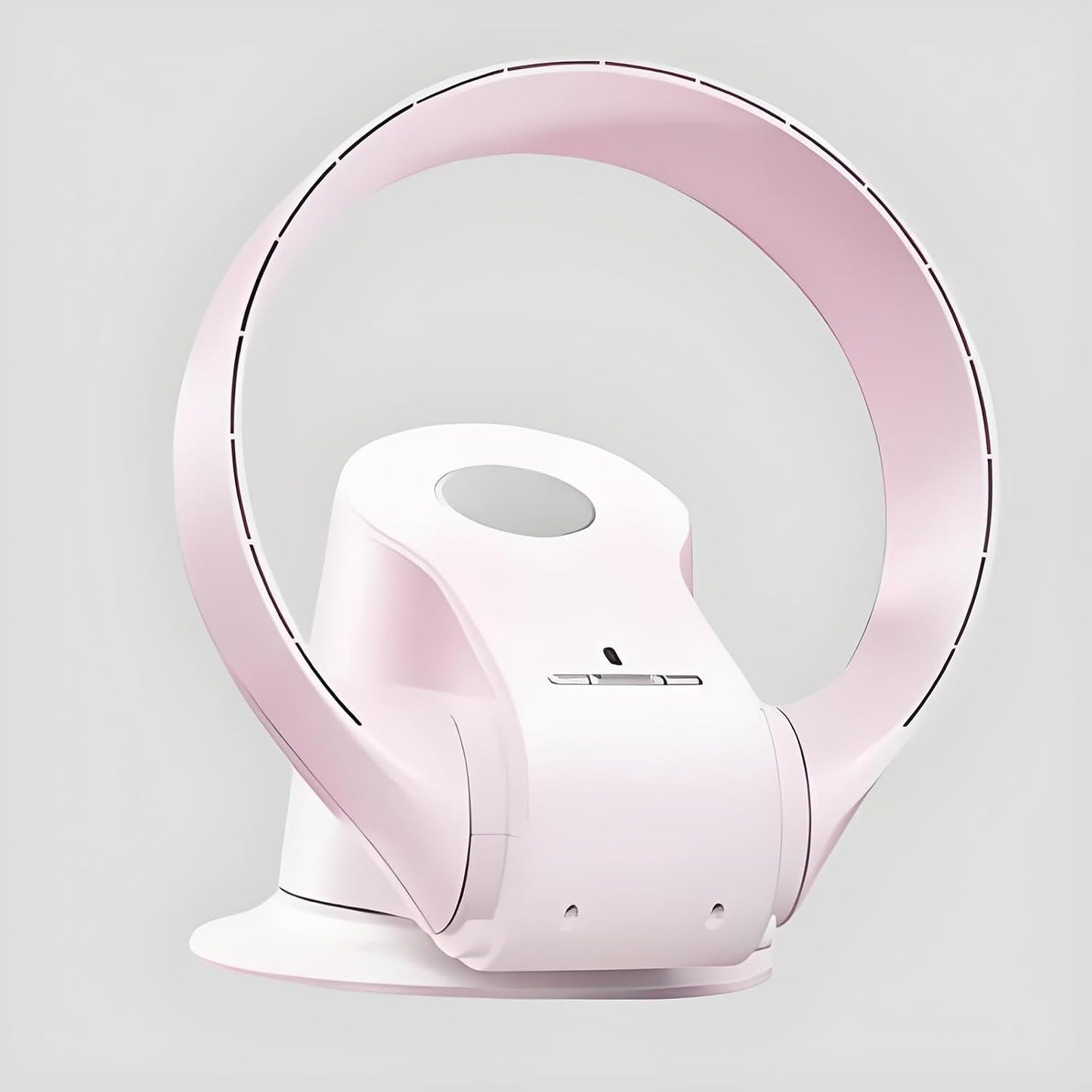 Bladeless Fan for Bedroom, 14in Leafless Wall Mounted Fans, Desk Fans Quiet, 90° Oscillating Fans for Indoors with 7+2 Speeds, with Remote Control/Timer 26 W Power(Pink)