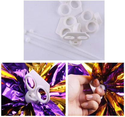 Springen Cheerleading Pom Poms, Cheerleading Metallic Foil & Plastic Ring Pom Poms for Cheer Sport Kids Adults Team Spirit Cheering