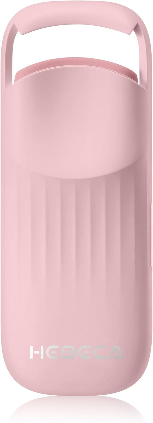 HEBECA Heated Eyelash Curler Innovative, QuickCurl 2S Heat Up, Naturally Lash Curler 70°C/85°C Adjustable Heat, Safe Food-Grade Silicone, 600mAh Battery Portable Size for Travel (Pink)