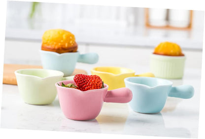 LIFKOME Ceramic Milk Pan Handle Pink Sauce Pot Ceramic Cookware 70ml Single Handle