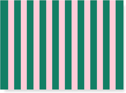 Whaline 50Pcs Stripe Paper Placemats Disposable Table Mat Green Pink Cabana Stripe Decorative Place Mats for Birthday Wedding Party Decor Dining Table Setting, 10 x 14 Inch