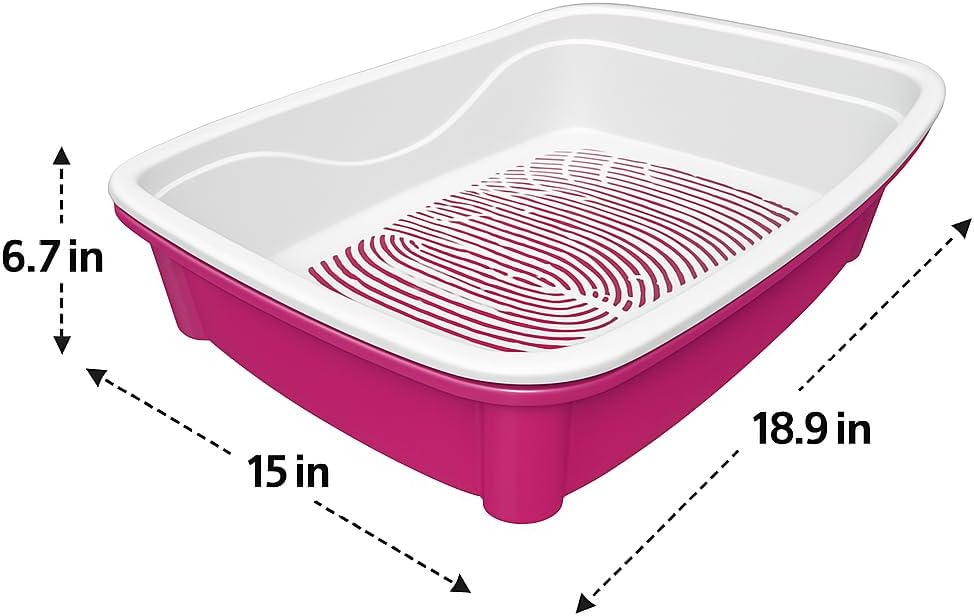 Classic Plus Sifting Litter Box Large - Large Cat Litter Pan with Intelligent Sifting System for Hygiene, Savings & Comfort - Durable, Easy Clean Design for Happy Cats (Pink)