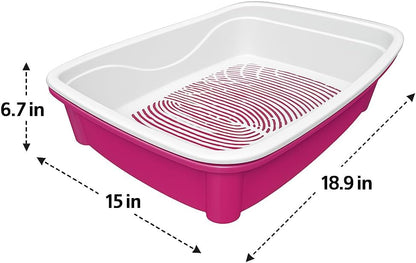 Classic Plus Sifting Litter Box Large - Large Cat Litter Pan with Intelligent Sifting System for Hygiene, Savings & Comfort - Durable, Easy Clean Design for Happy Cats (Pink)