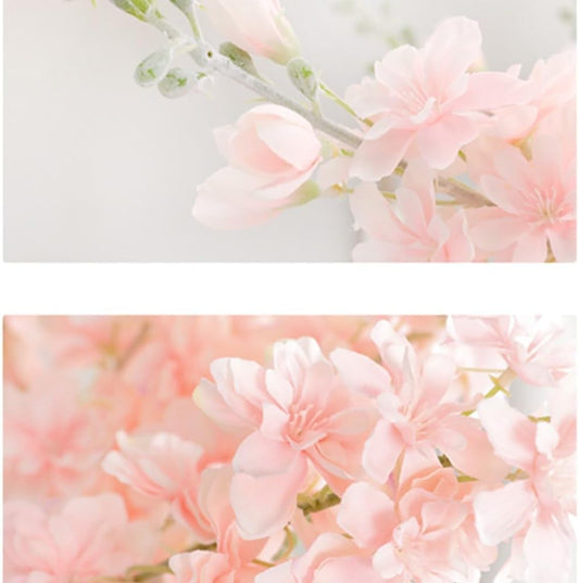 OUKEYI 33.5in 6pcs Fake Flowers Delphinium Artificial Flowers Silk Flowers Larkspur Artificial Flowers Long Stem Flowers for Tall Vase Home Wedding Party Decor (Pink)