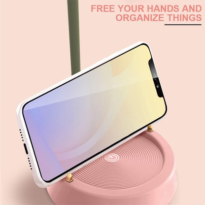 MAGICKK Flower LED Desk Lamp Cordless Table Light Adjustable Gooseneck Dimmable Touch Rechargeable Battery Student Bedroom Room Lighting Table Light House Decor (Pink)
