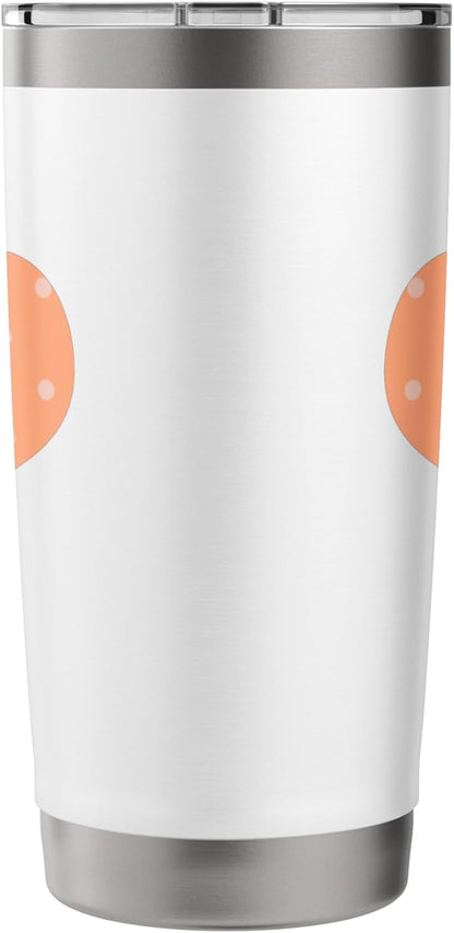 Cute Pastel Coral Peach Big Polka Dot Pattern Minimalist Stainless Steel Insulated Tumbler