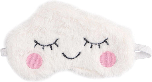 surell - Faux Rex Rabbit Fur Sleep Mask - Cute Fun Fluffy Sleeping Eye Covering for Girls