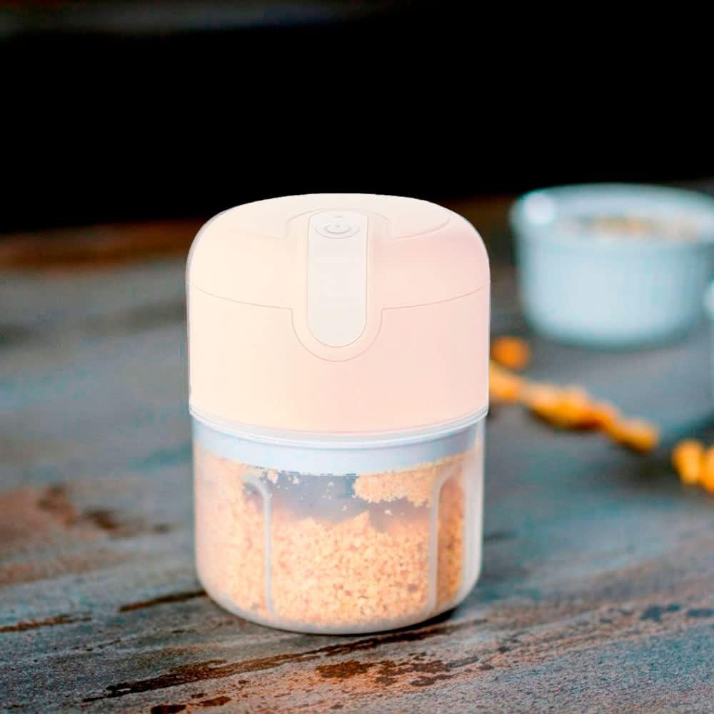 Mini Food Processor 3 Blades Electric 250ml Usb (Pink)