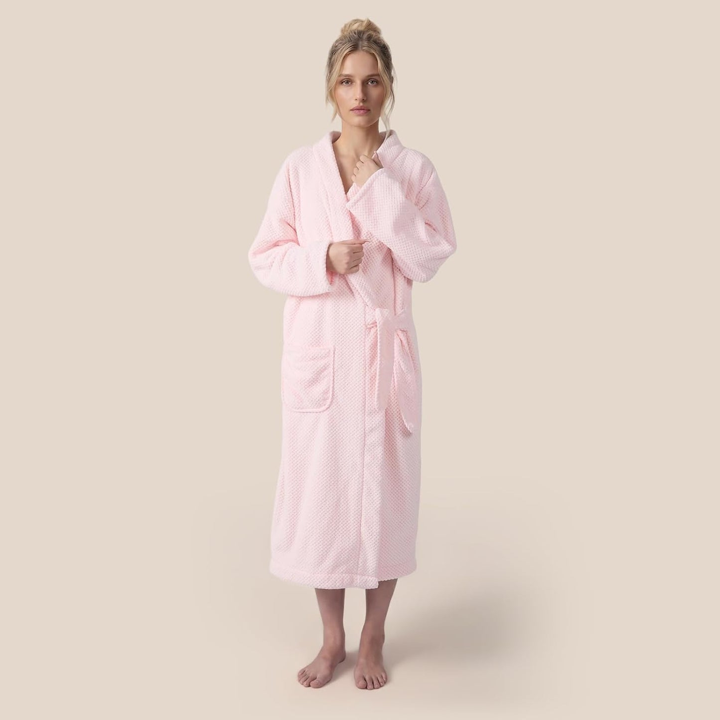 REDKISS Premium Womens Robe, Microfiber Long Bath Robe for Women, Lightweight Soft Women's Bathrobe