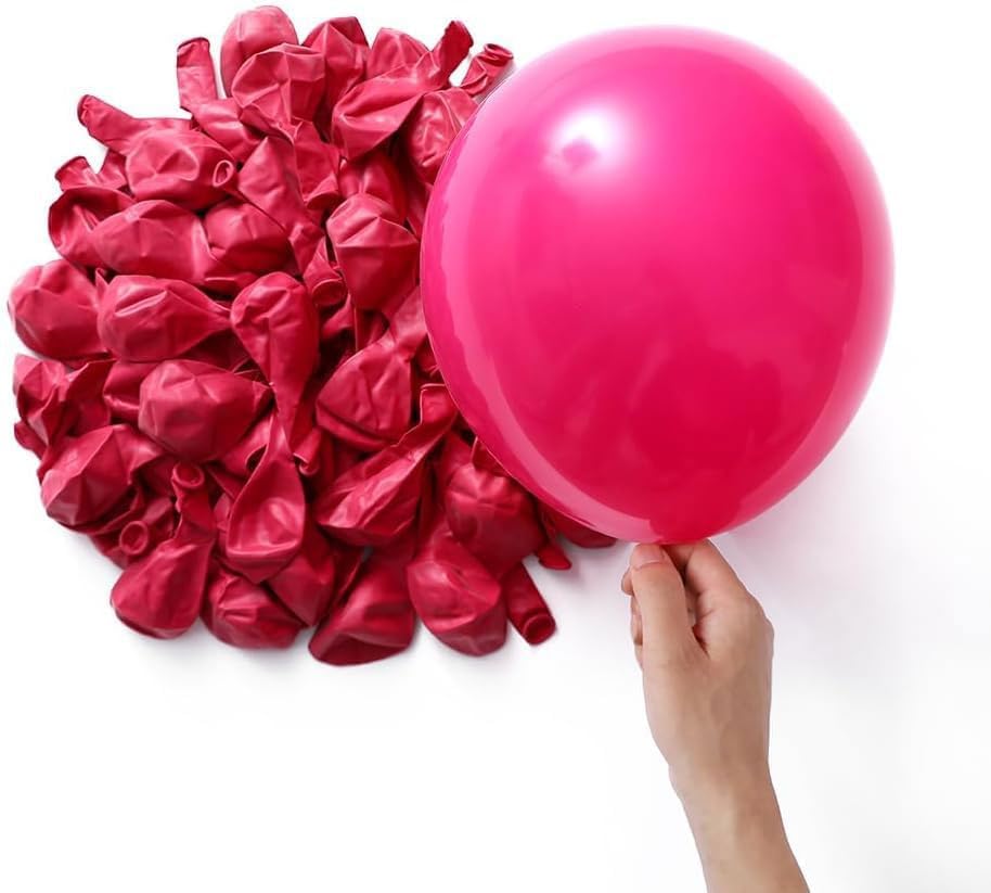 Pink Balloon Garland Arch, 136Pcs Pink Rose Polka Dots Balloon for Cortoon Theme Birthday Girl Baby Shower Decoration