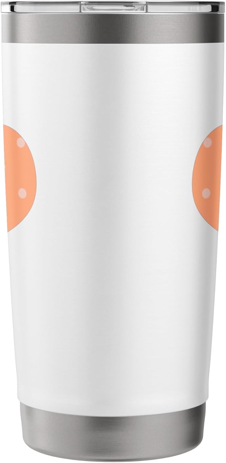 Cute Pastel Coral Peach Big Polka Dot Pattern Minimalist Stainless Steel Insulated Tumbler
