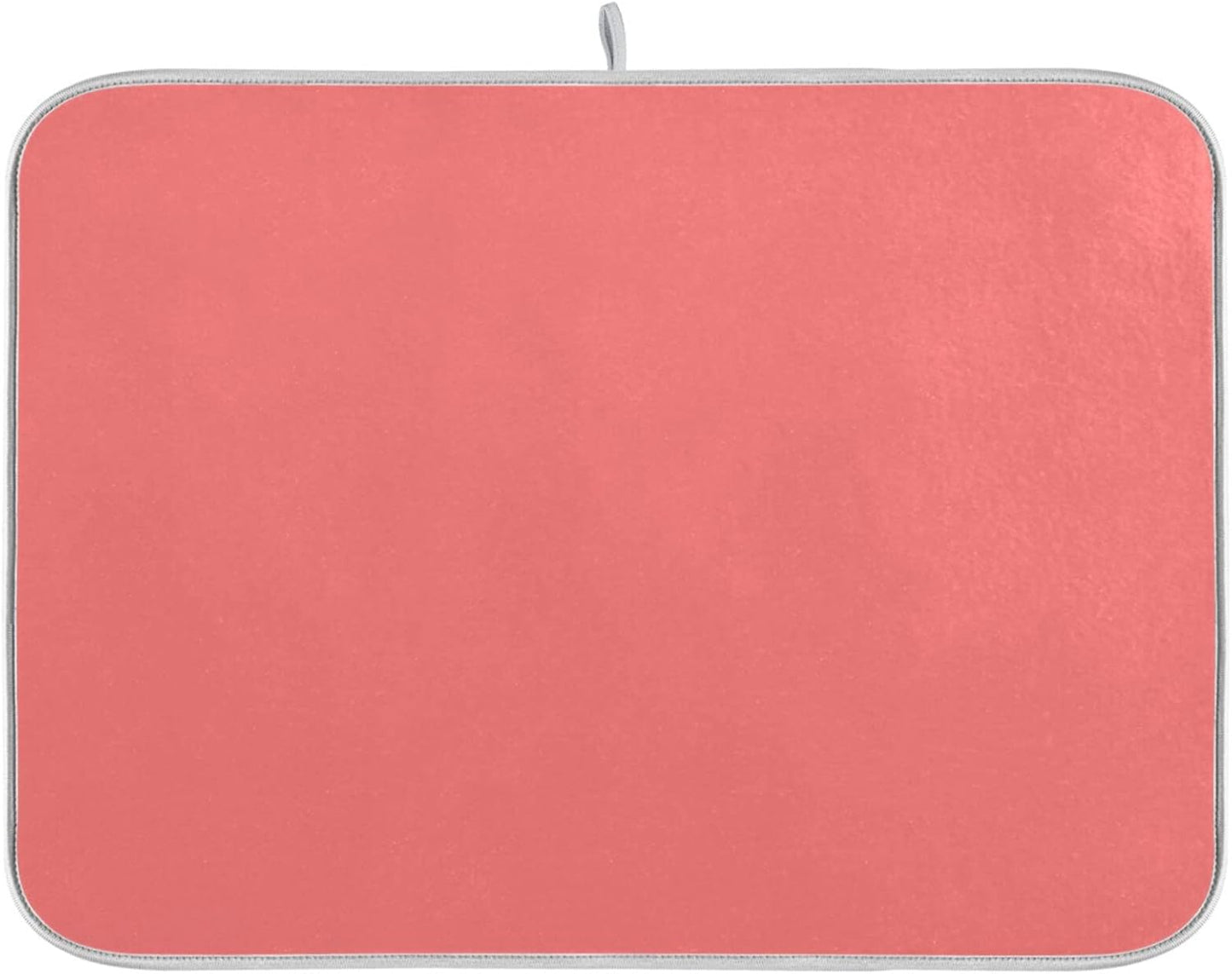 Dish Drying Mat for Kitchen Counter 16 x 18 Inch Absorbent Microfiber Dry Dishes Mats Drainer Mat Peach Pink Dish Drying Pad for Countertops Decor
