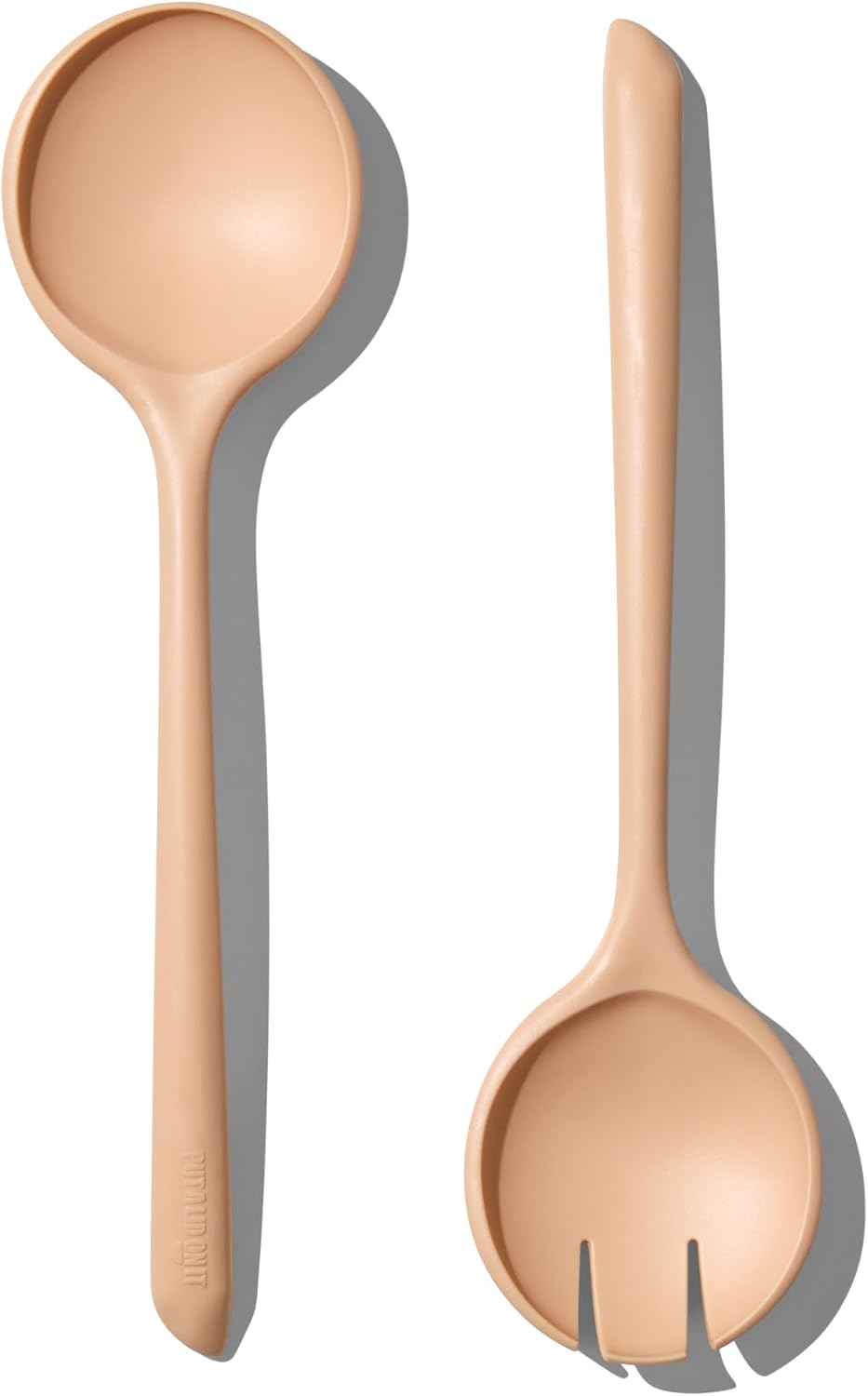 Salad Servers - Spoon and Fork Serving Set, Certified Recycled Food-Safe Plastic, BPA-Free, Dishwasher, Microwave, Fridge and Freezer Safe | 10.63 in | Peach