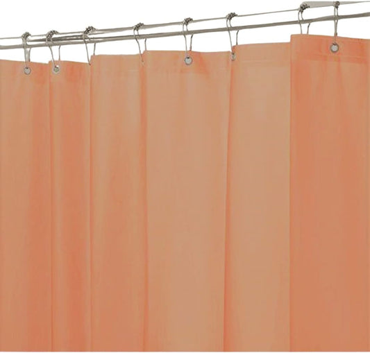 Dependable Industries inc. Essentials Bathroom Magnetized Shower Curtain Liner with Metal Grommets Waterproof (Peach)