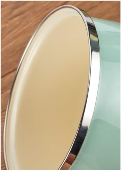 Enameled milk pan Enameled pots and pans Multi-purpose enameled milk pan Non-stick surface Easy to clean Multi-purpose enameled pan For boiling cooking Heating soups Milk sauces For home use(Pink)