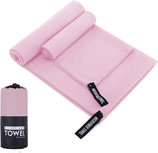 Microfibe Sports Towels Quick Dry Towel Lightweight Microfiber Travel Towels w/Bag - Fast Drying Towel Set, for Beach, Gym, Sports, Yoga & Swim Use, Pink16x32 inch(1Pcs)