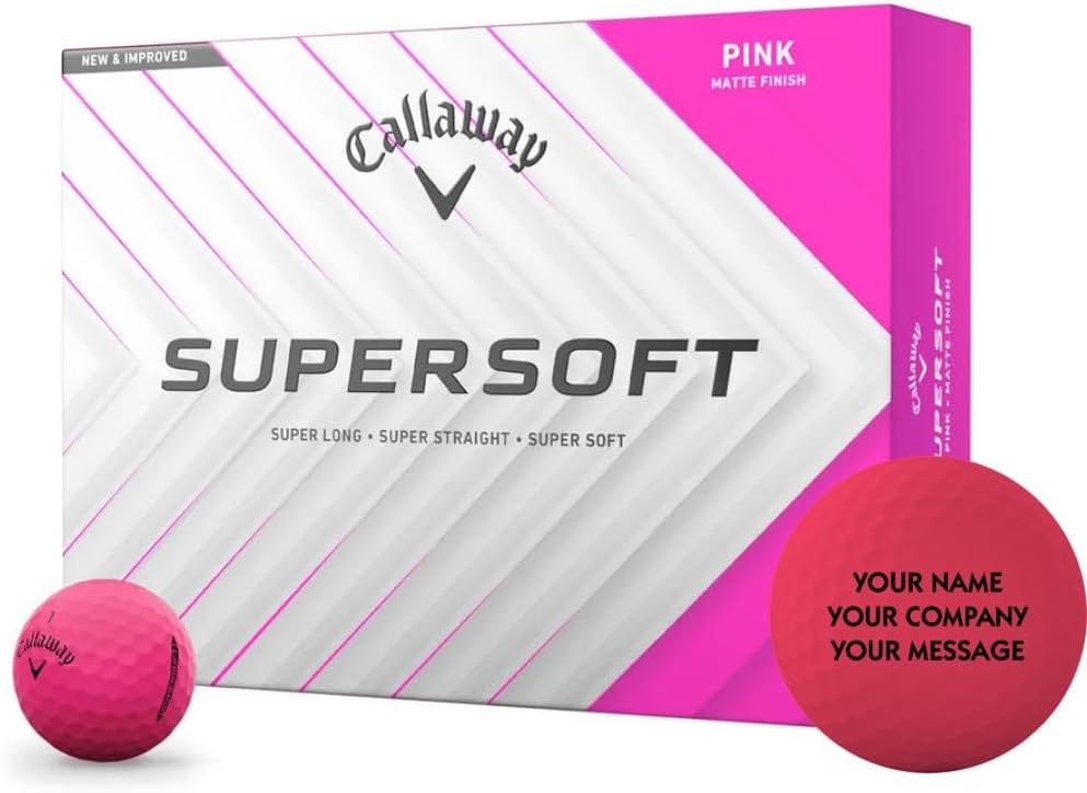 Custom Callaway Golf Supersoft Matte Pink Personalized Golf Balls - 2025 Model