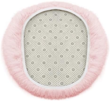 Soft Fluffy Toilet Seat Cover, Washable Absorbent Lid Cover, Adjustable Non Slip Backing for Most Bathroom Toilet Lids Pale Pink 17.7" x 19.7"