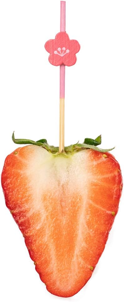 Restaurantware-3.5 Inch Cocktail Skewers, 100 Pointed Flower Toothpicks - Flower, Sturdy, Pink Bamboo Cocktail Picks, Disposable, For Fruits, Desserts, Or Sandwiches