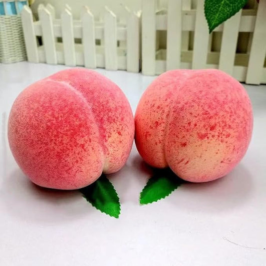 Aliotech 4Pcs Large Artificial Peaches Fake Fruit Simulation Pink Lifelik Fake Peach Model Home House Kitchen Party Decoration Desk Ornament Photography Prop