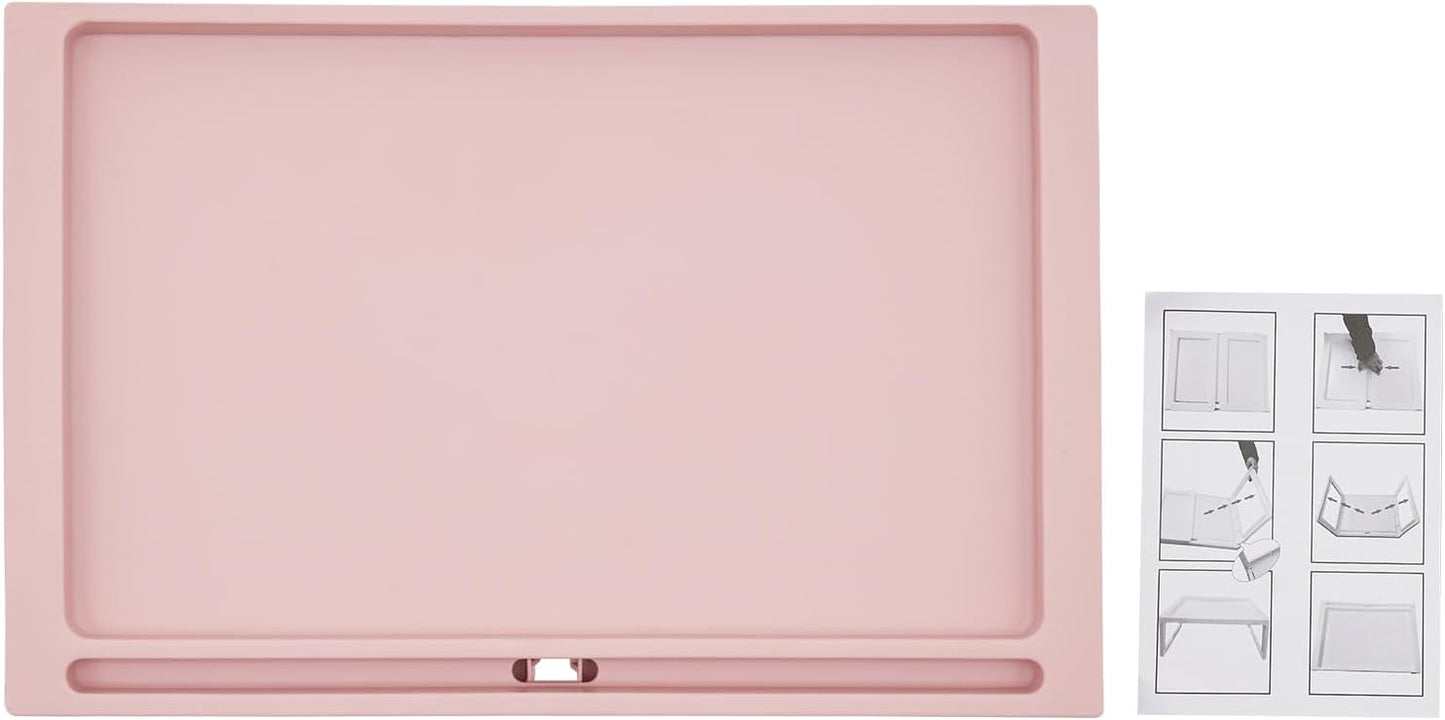 6 Pack Bed Breakfast Tray with Foldable Legs, Cute Pink Eating Kids Lap Trays Table, Serving Food Trays with Phone Slots for Sofa Bed Eating Studying Working