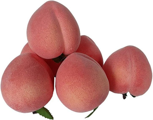 Jilukibo Artificial Peach, Realistic Fake Peaches Toy, Lifelike Simulation Foam Fruit Peach Model for Home Shop Decoration Photo Props Party Decor (6 Pack)