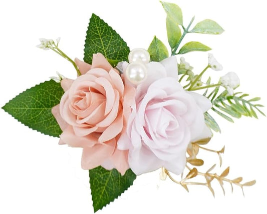 Blush Pink Single Boutonniere for Men Groom, Artifical Rose Flower for Wedding Decor, Prom Homecoming Graduation Buttonholes