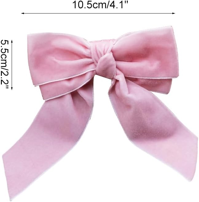 Bow Napkin Rings, 6Pcs Pink Ribbon Candlesticks Decorative Napkin Buckles for Christmas Holiday Dinner Wedding Party Table Decor