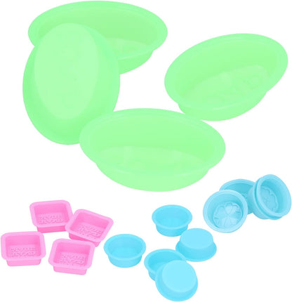 Silicone Cake Set, Food Grade Multifunctional Baking 16pcs Dark Blue Green Pink Light Blue - Safe Non - Material, Easy Clean, Ideal for Kitchen, Parties & Camping