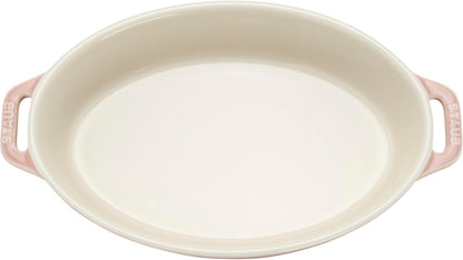 Staub Ceramic 4-pc Baking Pans Set, Casserole Dish with Lid, Brownie Pan, Light Pink