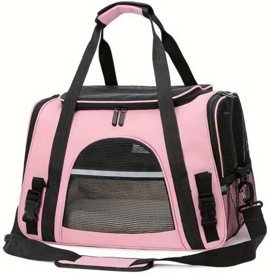 Cat Carrier Bag, Airline Approved Soft Carrier for Cats & Small Dogs | Airline approved pet carrier for pets under 15lb, breathable mesh with privacy cover, lightweight, foldable & washable