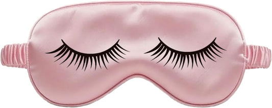 Mulberry Natural Silk Sleep Mask for Kids with Adjustable Elastic Strap, Super Cute Sleeping Eye Mask for Children, Size S, (Pink with Eyelashes)
