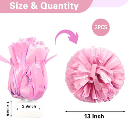 Lovecheer 5PCS Pom Poms Cheerleading with Mini Pompoms Hair Ropes Cheerleader Costume Gifts Wrist Decor for Sports Basketball Hockey Football Team Spirits Dance