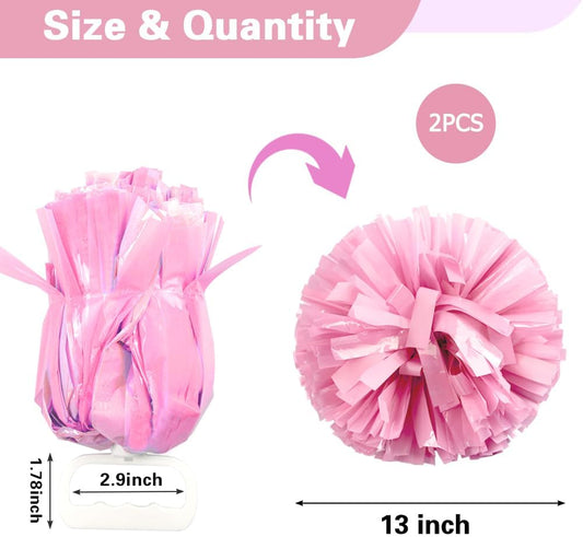 Lovecheer 5PCS Pom Poms Cheerleading with Mini Pompoms Hair Ropes Cheerleader Costume Gifts Wrist Decor for Sports Basketball Hockey Football Team Spirits Dance
