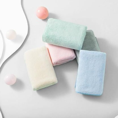 Soft Plush Bath Towels, Pastel Colors Collection, Cotton Blend, Pink Blue Mint Cream Gray, 5 Pack