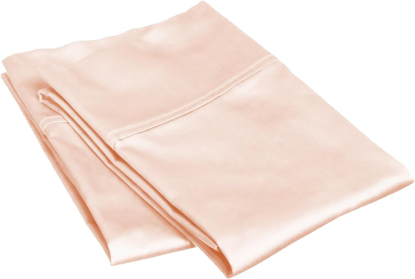 Rich, Buttery-Smooth Queen Size 2-Piece Pillow Case Set Luxury 1500-TC Egyptian Cotton Hotel-Quality Best Pillowcases Envelope Closure 20x30 Pillowcases Set of 2, (Solid, Peach)