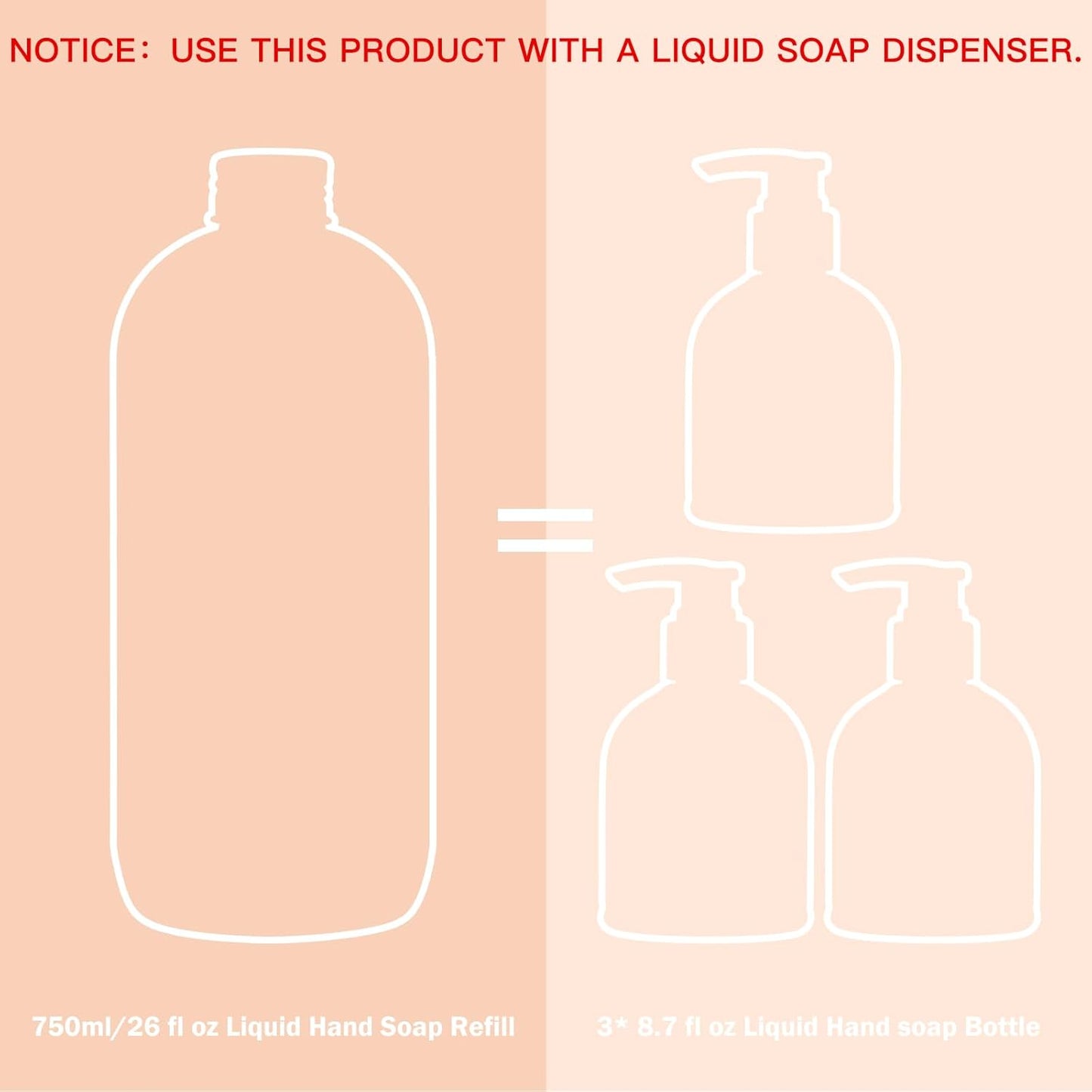 ROMIIE ZOI Liquid Hand Soap Refill, Pink Grapefruit, Gentle & Moisturizing Formula, 750 ML/ 26 FL OZ