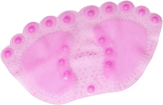 Healifty Non-Slip PVC Bathroom Mat in Pink Suction Cup Shower Pad Water-Resistant Bath Rug for Bathtub and Floor for Home and Travel