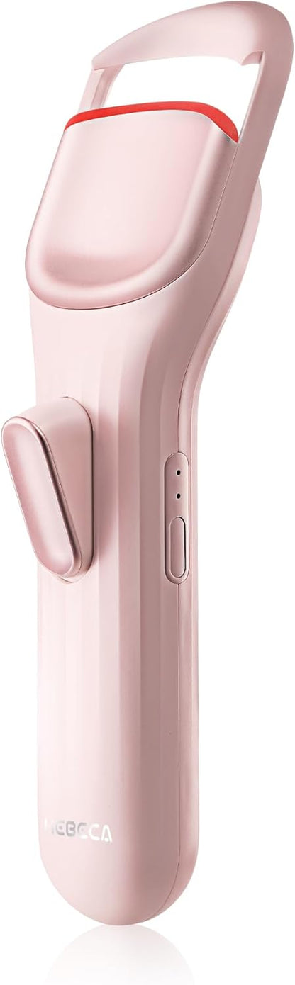 HEBECA Heated Eyelash Curler Professional - Eye Lashes Curler with Innovative Heating Silicone, Electric Eyelashes Curler with 600mAh Rechargeable Battery EC4001 (Pink)