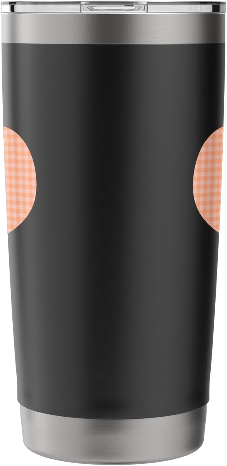 Cute Pastel Coral Peach Plaid Gingham Checkered Pattern Stainless Steel Insulated Tumbler