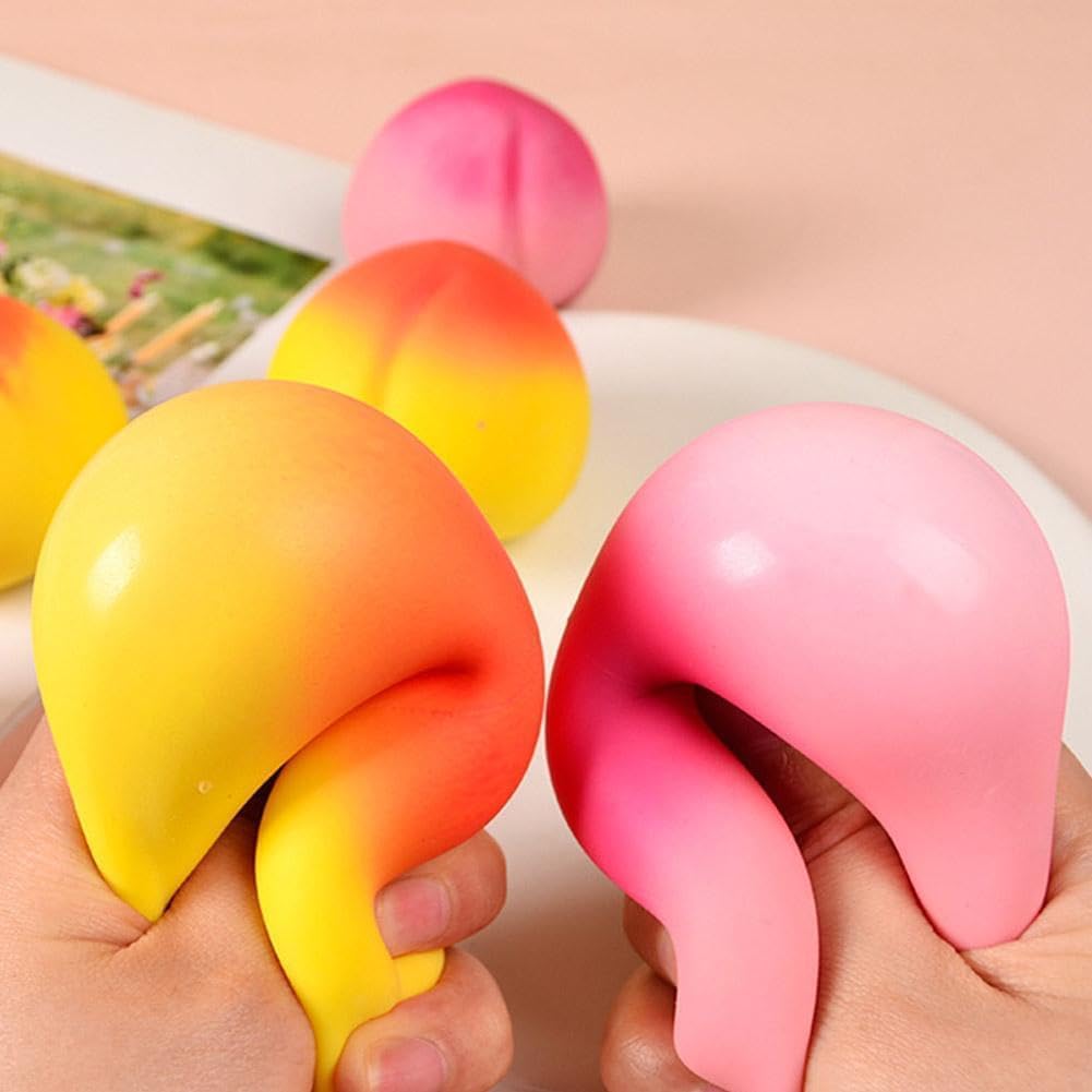 Peach Peach Toys Slow Rising Soft Peach Fruit Toy, Stress Relief Squishy, Stuffed Plush Gift (Pink)