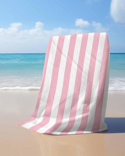 Beach Towels Pink and White Stripes Large Beach Towels Oversized Striped Simple Style Lightweight Travel Towel,Soft Beach Bath Towel Swim Towels 30 x 60 in