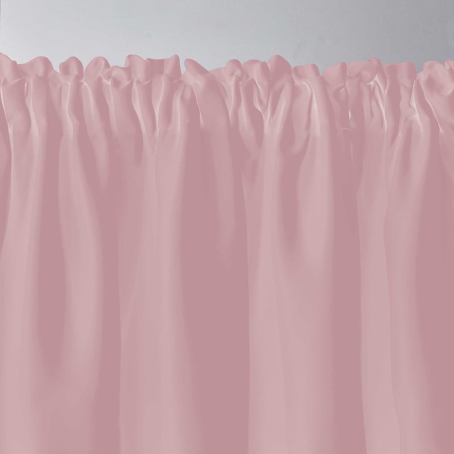 Solid Pink Rod Pocket Valance for Windows 60x14 Inches Valances for Kitchen Blackout Curtain Valance for Living Room Short Straight Drape Valance for Bedroom Kids Room 1 Panel