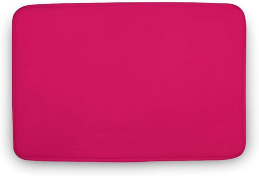 Raspberry Pink Bathroom Rugs, Non Slip & Absorbent Bath Mat Carpets for Bathroom, Entryway or Sink 20" x 32"