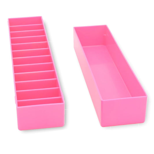 Laube Mini Blade Case for Pet Grooming Clipper Blades - Organizer Fits 12 Blades - Compact Size (9.25" x 2.25" x 2.25") - Detachable Snap On Lid - Impact Resistant Plastic - Made in The USA - Pink